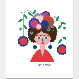 Frida Kahlo flowers blooming  florals nature art painting artist colorful colors Posters and Art